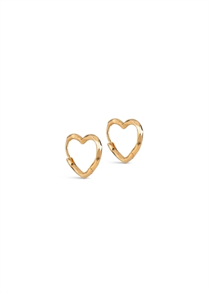 Organic heart small hoops Forgyldt Enamel 